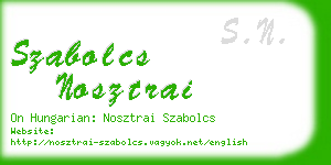 szabolcs nosztrai business card